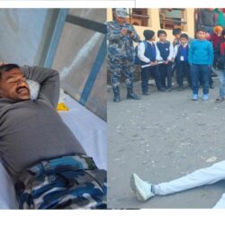 सशस्त्र प्रहरीद्धारा रक्तदान कार्यक्रम र सीमामा लागूऔषध बारेको सडक नाटक प्रदर्शन