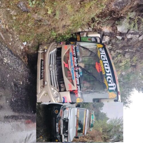 दार्चुलामा बस र जीप एक आपसमा ठोक्किए, सामान्य क्षति, यात्रु सकुशल