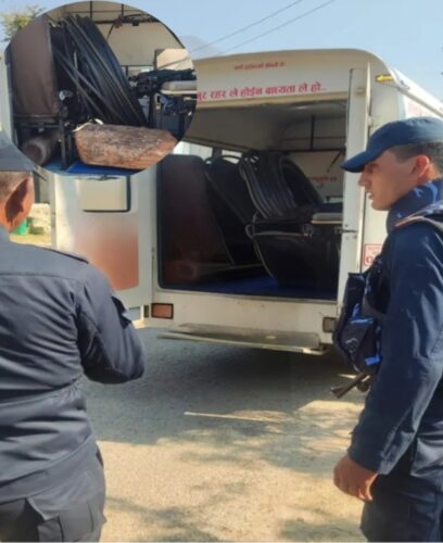 मालिकार्जुनको एम्बुलेन्समा पाइप भेटिदा बरामद